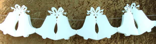 Hochzeitsdekoration Glockengirlande weiß