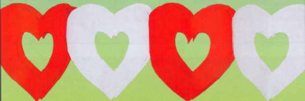 Hochzeit Herzrahmengirlande Rot-Weiß 