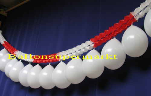 Luftballons Girlande Rot-Weiss