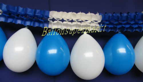 Luftballons Girlande in Blau und Weiß Festdekoration