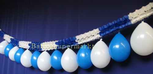 Blau-Weiße Girlande mit weißen und blauen  Luftbalons