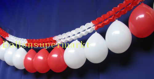 Luftballons rot-weiss Girlande Rot-Weiss