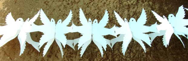 Hochzeitsdeko Taubengirlande